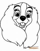 Lady Coloring Tramp Pages Face Disneyclips Smiling Funstuff sketch template