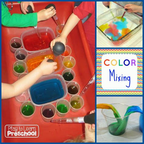 play  learn preschool mixing colors