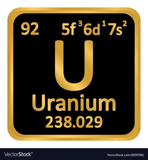 periodic table element uranium icon royalty  vector