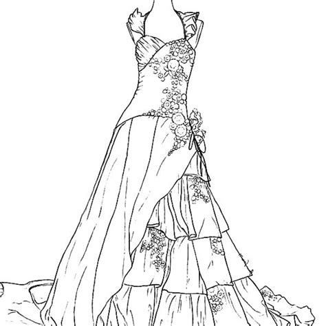 printable dresses coloring pages