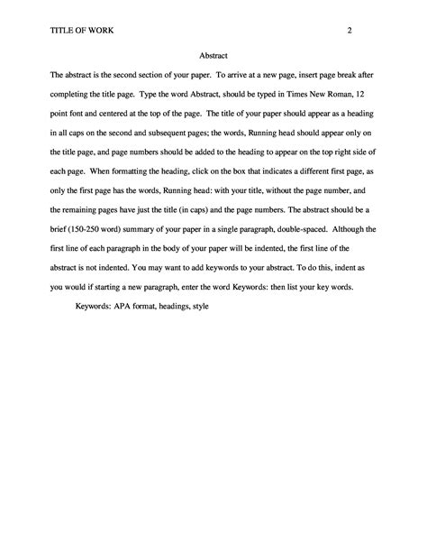 abstract paper sample format writing  abstract   research
