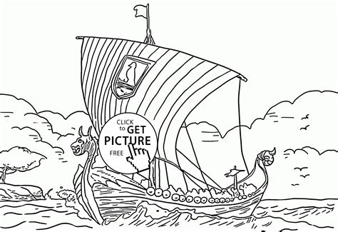 viking ship coloring   designlooter