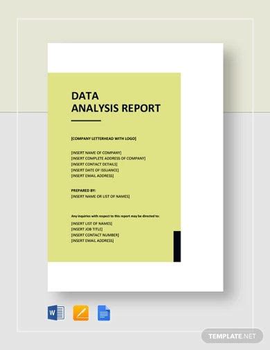 data analysis report templates  google docs word pages