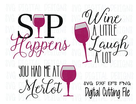 Wine Svg Bundle Wine Glass Svg Wine Quote Svg Wine Sayings