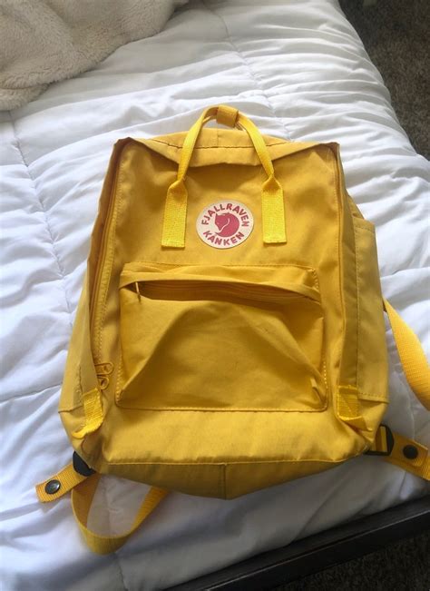 yellow fjallraven kanken backpack great condition fjallraven kanken backpack kanken yellow