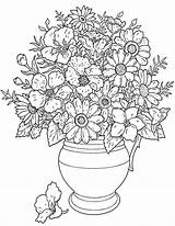 Flower Printable Coloring Pages Kids Bouquet sketch template