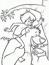 Jungle Coloring Book Pages Disney Mowgli Baloo Colorear Printable Kids Para Dibujos Cartoon La Clipart Outline Dibujo Selva Sheets El sketch template