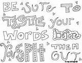 Coloring Pages Quotes Alley Doodle Quote sketch template