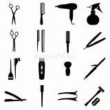 Illustration Vector Hairdresser Icons Tools Set Preview sketch template