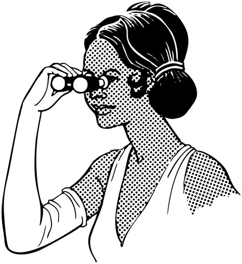 Onlinelabels Clip Art Woman Looking Through Opera Glasses