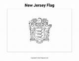 Flag Coloring Jersey State Flags sketch template