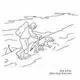 Dog Rescue Coloring Search Color Pages Mountains Snow Snowy Own sketch template