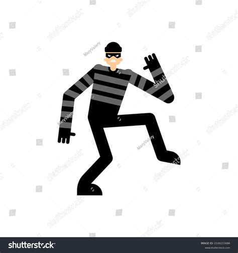 thief sneaks isolated robber sneaking vector stock vector royalty free