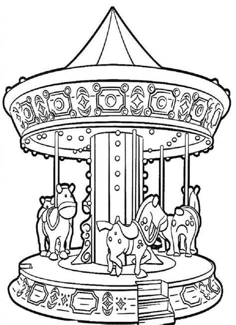 carousels carnival coloring pages magic roundabout coloring pictures