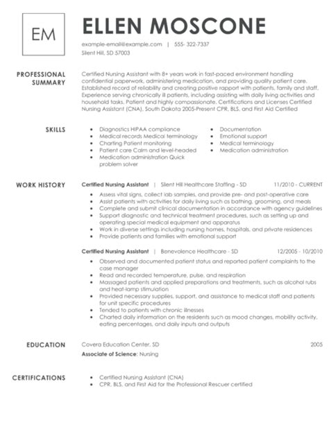 nursing assistant resume sample stephenneville blog