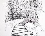 Drawing Pathway Antonio San Getdrawings Skyline Etsy sketch template