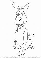 Donkey Shrek Draw Drawing Step Cartoon Characters Coloring Para Disney Cute Tutorial Drawingtutorials101 Drawings Burro Colorear Pages Dibujo Animals Learn sketch template