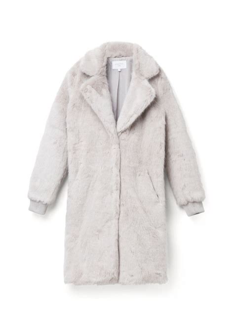 long faux fur coat costes fashion   nepbont jassen grijs
