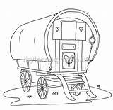 Gypsy Caravan Wagon Coloring Pages Colouring Vintage Printable Tattoo Related Dessin Template Sketch Choose Board sketch template
