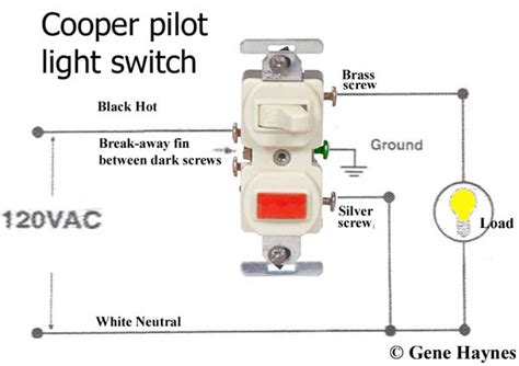 wire cooper  pilot light switch