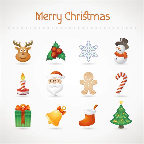 weihnachts icon set  kostenlos vector clipart graphics
