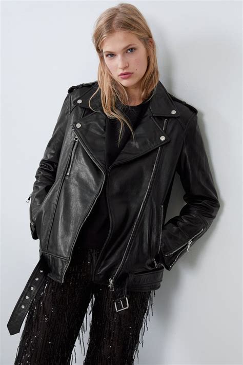 oversized leather jacket jackets woman zara united states leather