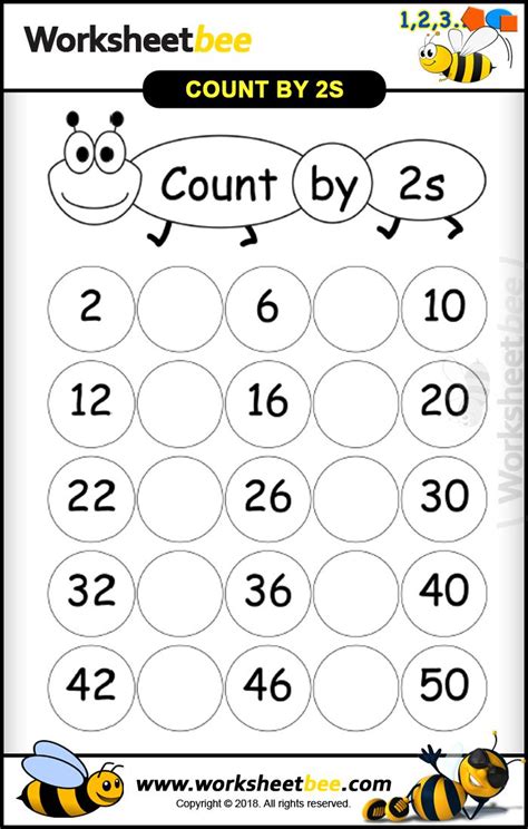 printable worksheet  kids count     worksheet bee kindergarten math