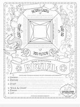 Coloring Pages Witch Grimoire Book Pagan Adult Shadows Save Sheets Choose Board sketch template