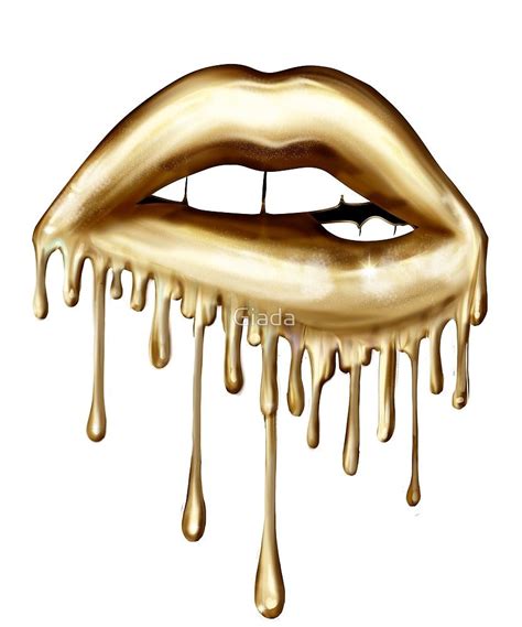 Gold Dripping Lips Gold Lips Wallpaper Lip Wallpaper Dripping Lips