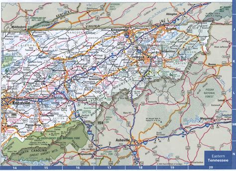 detailed map  east tennessee