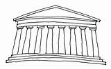 Parthenon Coloring Acropolis Drawing Template sketch template