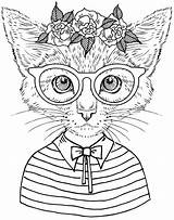 Coloring Pages Cat Adults Cleverpedia Animal sketch template
