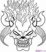 Coloring Pages Skull Demon sketch template