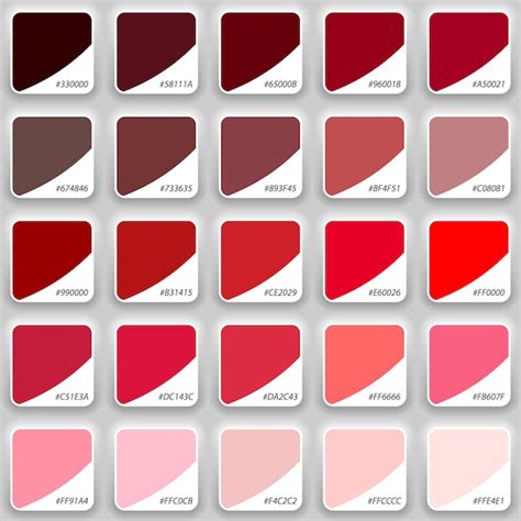 premium vector shades  red swatch color palette