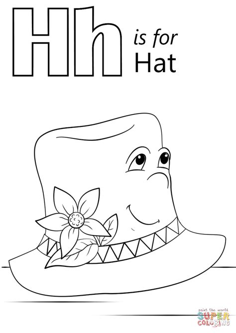 letter    hat coloring page  printable coloring pages