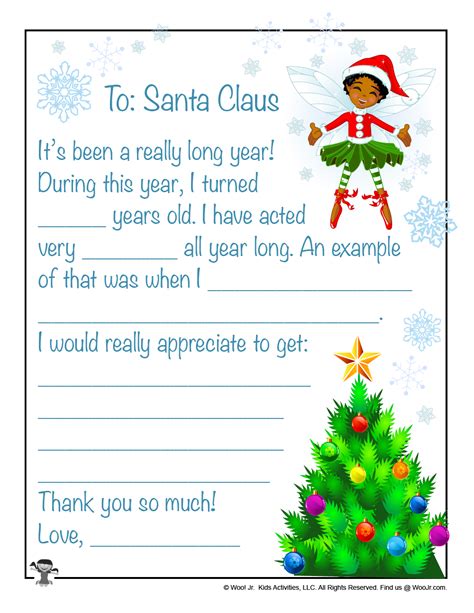 santa letter printable template