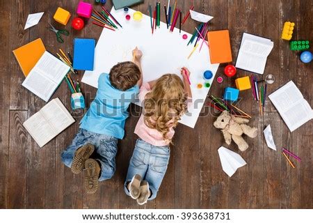 happy children top view creative photo stock photo  shutterstock