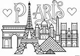 Coloriage Monuments Eiffel Triomphe Arc Cathedrale sketch template