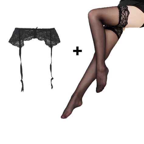 sexy garters stockings lace sexy plus size bow metal clips buckles