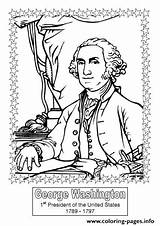 Coloring Washington George President Pages Printable sketch template