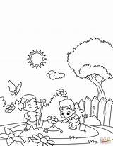 Coloring Pages Girl Boy Plant Flowers Printable Drawing Book Dot Spring sketch template