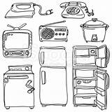 Coloring Appliances Appliance Household Kids Furniture sketch template