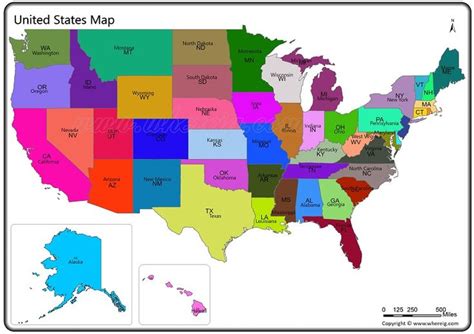 united states map  map depicts    states   usa map