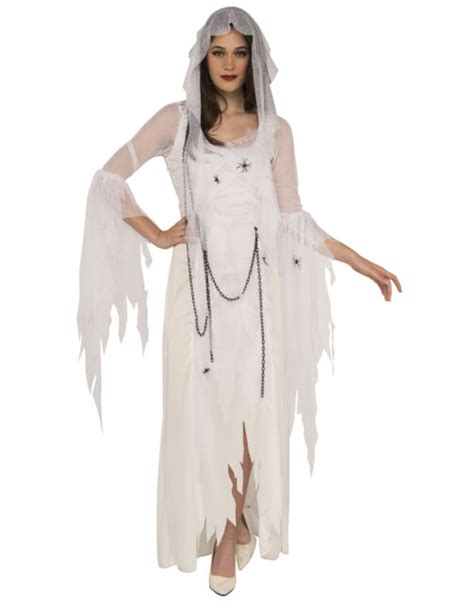 Ghostly Spirit Womens Costume Gothic Victorian White Witch Adult Size