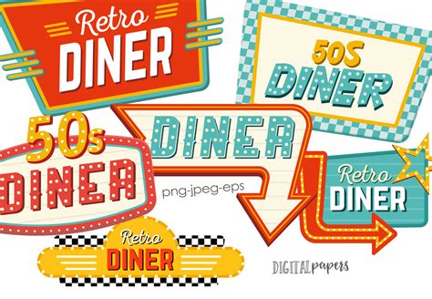 diner sign graphic  dipa graphics creative fabrica