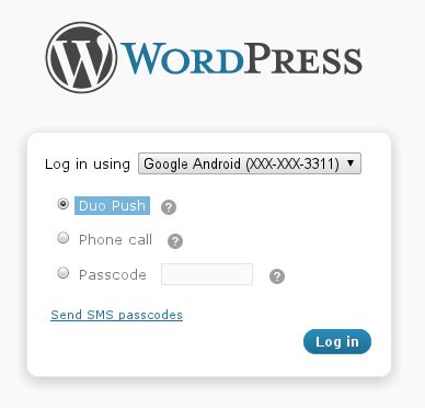 protect  wordpress blog  duos  factor authentication duo security