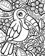 Toucan Coloring Pages Cute Zentangle Print Printable Animal Flower Etsy Adult Doodle Choose Board Sold Sheets Visit Color sketch template
