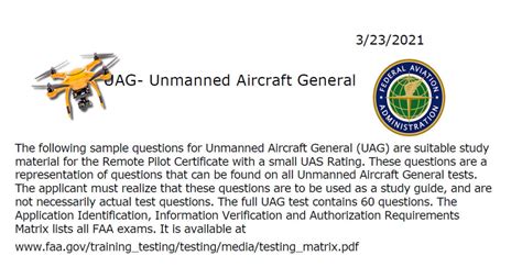 pass   faa uag sample test  drone professor