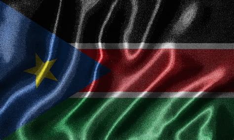 bandera de tela de bandera de sudán del sur del país de sudán del sur