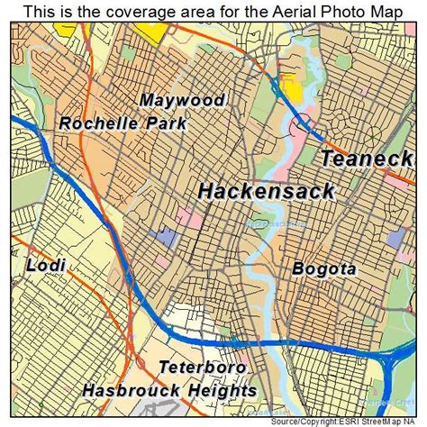 aerial photography map  hackensack nj  jersey